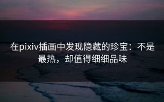 在pixiv插画中发现隐藏的珍宝：不是最热，却值得细细品味
