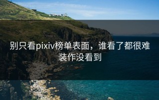 别只看pixiv榜单表面，谁看了都很难装作没看到