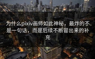 为什么pixiv画师如此神秘，最炸的不是一句话，而是后续不断冒出来的补充