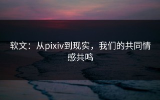 软文：从pixiv到现实，我们的共同情感共鸣