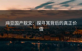 麻豆国产软文：探寻其背后的真正价值