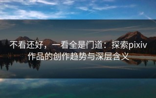 不看还好，一看全是门道：探索pixiv作品的创作趋势与深层含义