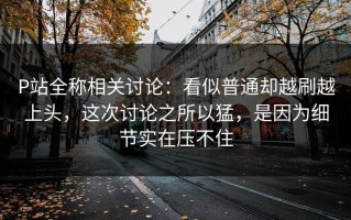 P站全称相关讨论：看似普通却越刷越上头，这次讨论之所以猛，是因为细节实在压不住