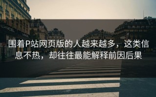 围着P站网页版的人越来越多，这类信息不热，却往往最能解释前因后果