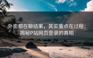 外面都在聊结果，其实重点在过程：揭秘P站网页登录的真相