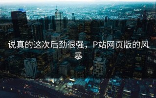 说真的这次后劲很强，P站网页版的风暴