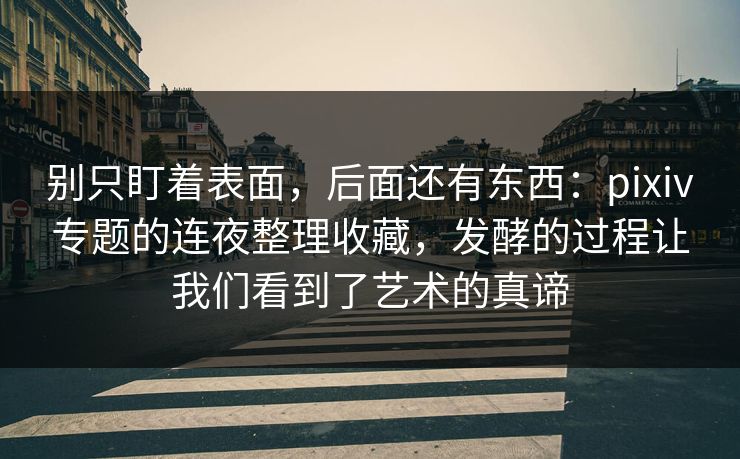 别只盯着表面，后面还有东西：pixiv专题的连夜整理收藏，发酵的过程让我们看到了艺术的真谛-第1张图片-p站网页版视频站 | p站镜像资源页