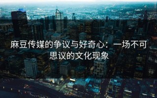麻豆传媒的争议与好奇心：一场不可思议的文化现象