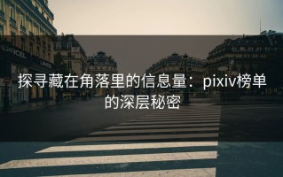 探寻藏在角落里的信息量：pixiv榜单的深层秘密